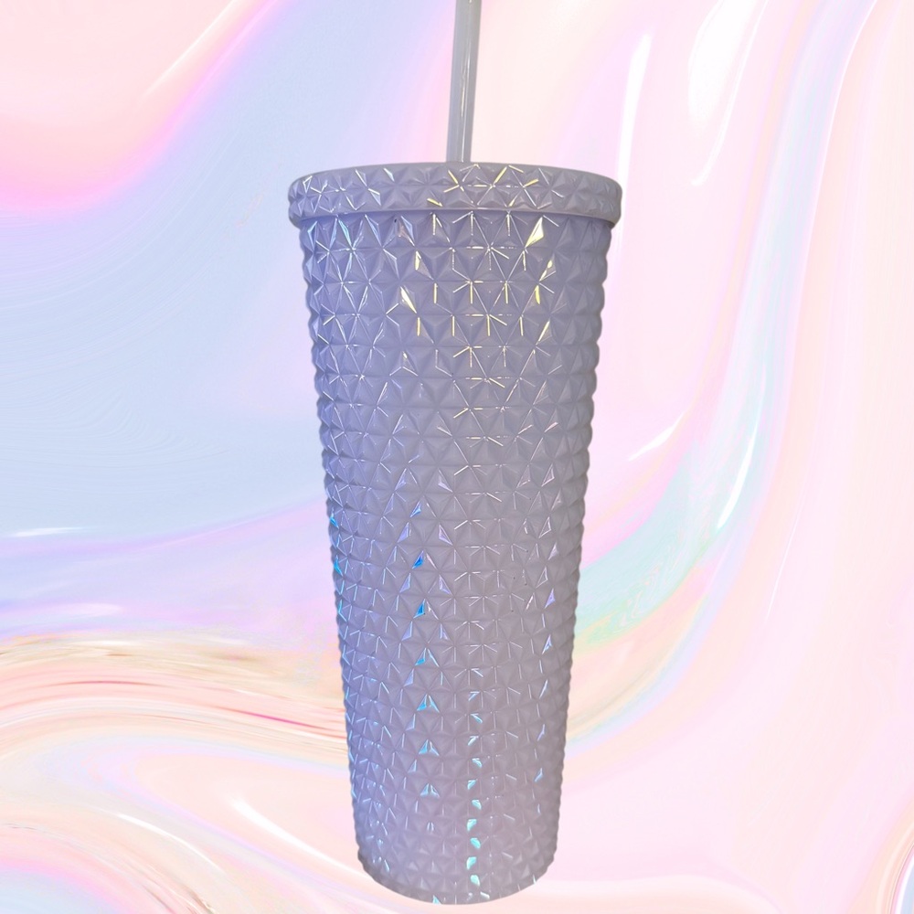 NWT Holiday Time Iridescent Diamond Textured 26 oz Tumbler with Straw